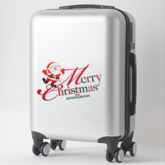 Kerstmis Aangepast Prettig Kerstfeest Sticker (Koffer)