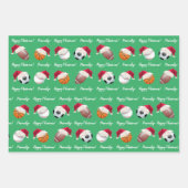 Kerstmis - Aangepaste Baller Sports Inpakpapier Vel (Voorkant 3)