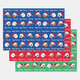 Kerstmis - Aangepaste Baller Sports Inpakpapier Vel