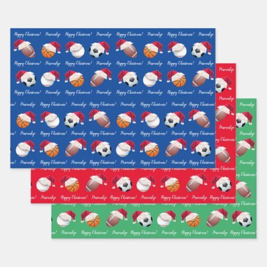 Kerstmis - Aangepaste Baller Sports Inpakpapier Vel (Set)