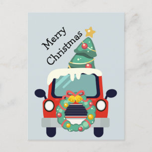Kerstmis Aangepaste binnenwagen Automobiel C Briefkaart