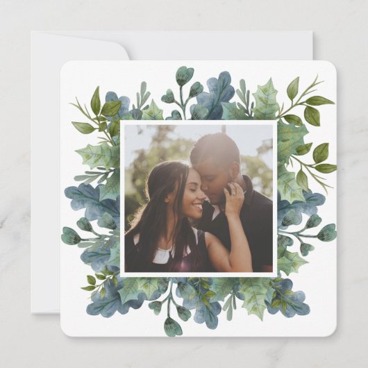 Kerstmis - Aangepaste Blauwe Blauwe Blauwe Blauwe  Feestdagenkaart (Voorkant)