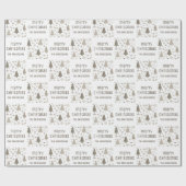 Kerstmis Aangepaste Familienaam Cadeaupapier (Vlak)