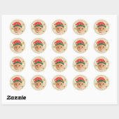 Kerstmis Aangepaste Foto Festive Elf Hoed Grappig Ronde Sticker (Vel)