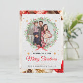 Kerstmis aangepaste fotokaart uitnodiging (Staand voorkant)