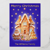 Kerstmis Aangepaste Fotonaam Topografie Goud Folie Feestdagenkaart (Voorkant)