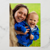 Kerstmis Aangepaste Fotonaam Topografie Goud Folie Feestdagenkaart (Achterkant)