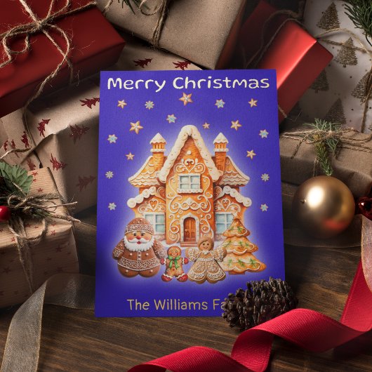 Kerstmis Aangepaste Fotonaam Topografie Goud Folie Feestdagenkaart