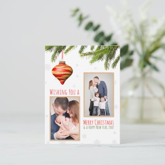 Kerstmis Aangepaste Foto's Feestdagenkaart (Staand voorkant)