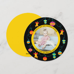 Kerstmis - Aangepaste Fun Modern Wreatfoto Feestdagenkaart