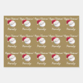 Kerstmis - Aangepaste honkbalsport - kerstkerstker Inpakpapier Vel (Voorkant 2)