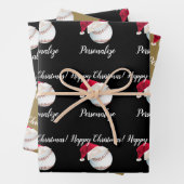 Kerstmis - Aangepaste honkbalsport - kerstkerstker Inpakpapier Vel (In situ)