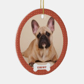 Kerstmis aangepaste huisdier foto harten keramisch ornament (Rechts)