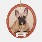 Kerstmis aangepaste huisdier foto harten keramisch ornament (Links)