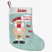 Kerstmis Aangepaste kerstman Naughty Santa Kleine Kerstsok (Voorkant)