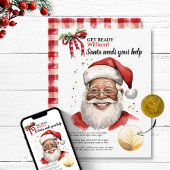 Kerstmis aangepaste kindernaam Santa Magic Coin Wi Feestdagenkaart
