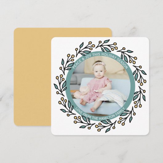 Kerstmis - Aangepaste Matige Wreatfoto Feestdagenkaart (Voorkant / Achterkant)