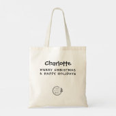 Kerstmis Aangepaste naam Bedrijf Logo Begroting Bu Tote Bag (Achterkant)