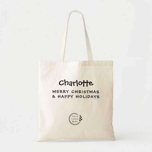 Kerstmis Aangepaste naam Bedrijf Logo Begroting Bu Tote Bag (Voorkant)