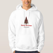 Kerstmis Aangepaste Naam Buffalo Plaid Boom Vakant Hoodie (Voorkant)