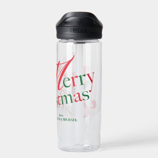 Kerstmis Aangepaste Naam Cadeau voor vrouw Prettig Waterfles (Achterkant)