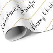 Kerstmis Aangepaste Naam Chic Persoonlijk Cadeaupapier (Rol Hoek)