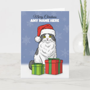 Kerstmis Aangepaste Naam Kerstman Hoed Met Cadeaus Feestdagen Kaart