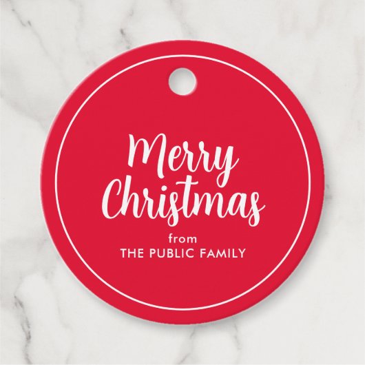 Kerstmis Aangepaste Sjabloon Typografie Script Bedankjes Labels (Voorkant)