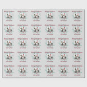 Kerstmis aangepaste tekst en aangepaste foto cadeaupapier (Vlak)