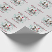 Kerstmis aangepaste tekst en aangepaste foto cadeaupapier (Hoek)