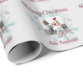 Kerstmis aangepaste tekst en aangepaste foto cadeaupapier (Rol Hoek)