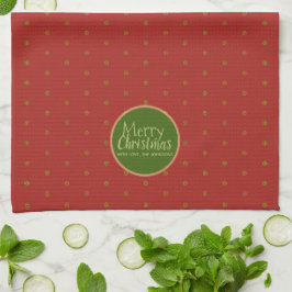 Kerstmis Aangepaste Tekst Rood Theedoek