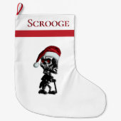 Kerstmis aangepaste tekst skelet in Santa Hat naam Grote Kerstsok (Voorkant)