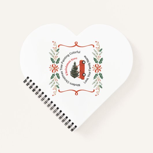 Kerstmis Aangepaste Tekst Stickerrol Notitieboek (Voorkant)