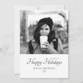 Kerstmis Aangepaste Trendy Script Twee Zijden Foto Feestdagenkaart (Voorkant)