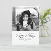 Kerstmis Aangepaste Trendy Script Twee Zijden Foto Feestdagenkaart (Staand voorkant)