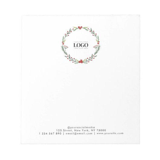 Kerstmis - aangepaste zakelijke Logo - Eenvoudig Notitieblok (Voorkant)