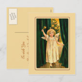 Kerstmis aankondigen Vintage engeltje Feestdagenkaart (Voorkant / Achterkant)