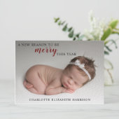 Kerstmis Aankondiging Foto Holiday Kaart (Staand voorkant)