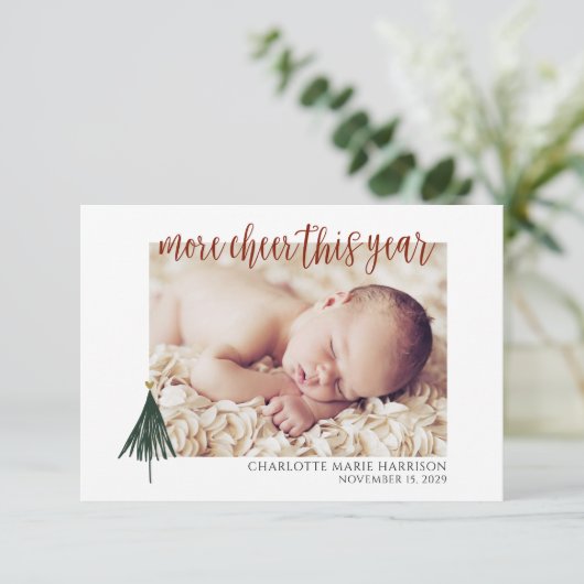 Kerstmis Aankondiging Foto Holiday Kaart (Staand voorkant)