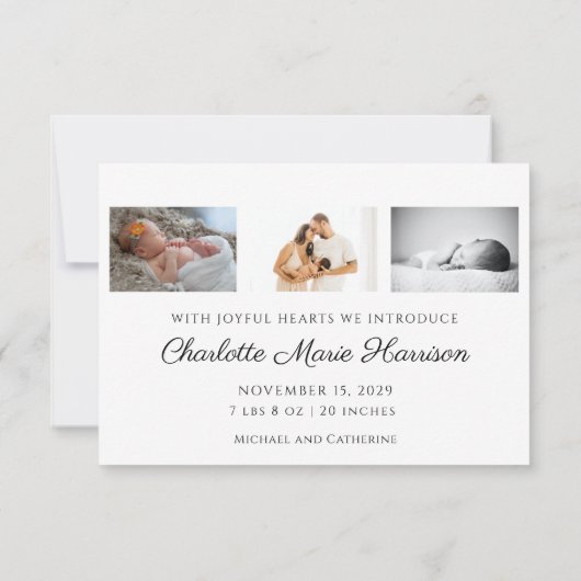 Kerstmis Aankondiging Foto Holiday Kaart (Achterkant)