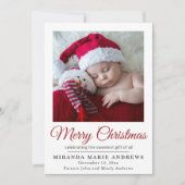 Kerstmis Aankondiging Geboorte Foto (Voorkant)