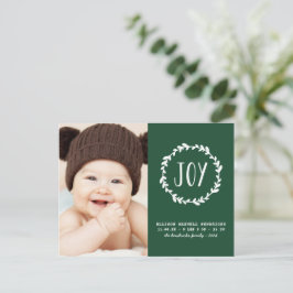 Kerstmis - aankondiging groene feestdag foto briefkaart