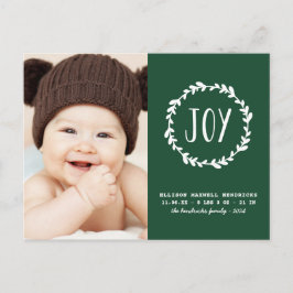 Kerstmis - aankondiging groene feestdag foto briefkaart