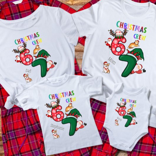 Kerstmis Aanpasbaar Familie Crew Pret T-shirt