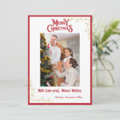 Kerstmis Aanpasbare Retro Foto Feestdagenkaart (Staand voorkant)