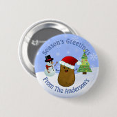 Kerstmis Aardappel Seizoensgroet Persoonlijk Ronde Button 5,7 Cm (Voorkant /achterkant)