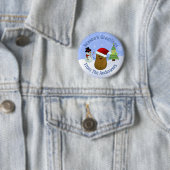 Kerstmis Aardappel Seizoensgroet Persoonlijk Ronde Button 5,7 Cm (In situ)