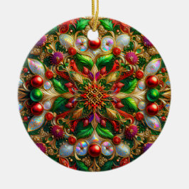KERSTMIS Abalone Geel Rood Groen 3D Keramisch Ornament