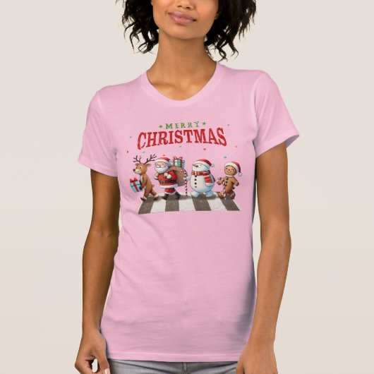 Kerstmis Abbey Road T-shirt (Voorkant)